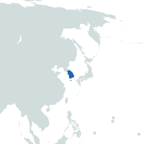 South Korea world map