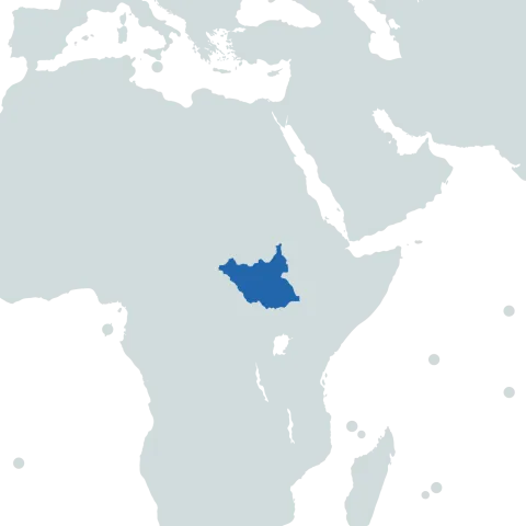 South Sudan world map