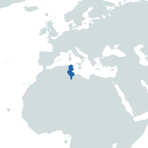 Tunisia world map