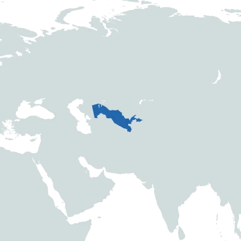 Uzbekistan world map